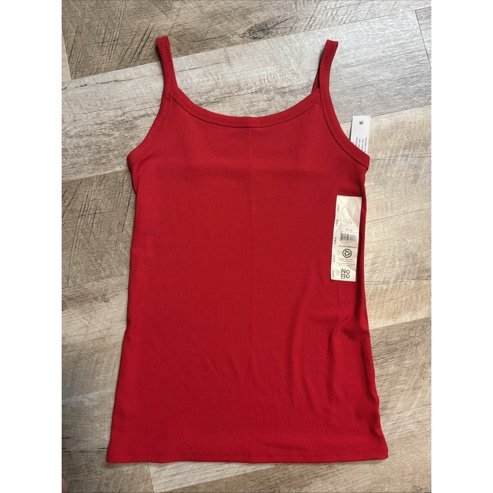 NWT Nobo Cami Tank Top Red Ribbed No Boundaries Size S (4-6)